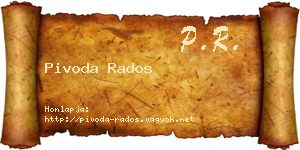 Pivoda Rados névjegykártya